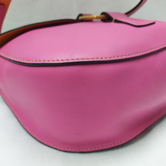 Dooney & Bourke Reese North South Pink Leather Flap Closure Shoulder Bag - Picture 8 of 16